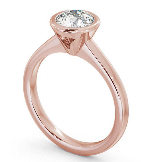 Round Diamond Open Bezel Engagement Ring 9K Rose Gold Solitaire ENRD31_RG_THUMB1