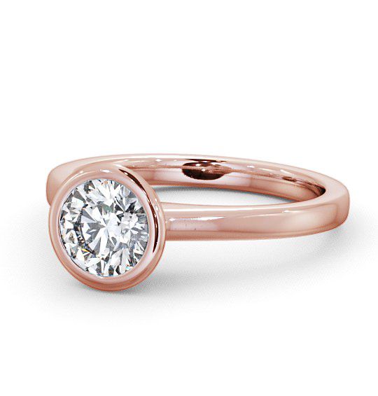 Round Diamond Open Bezel Engagement Ring 18K Rose Gold Solitaire ENRD31_RG_THUMB2 