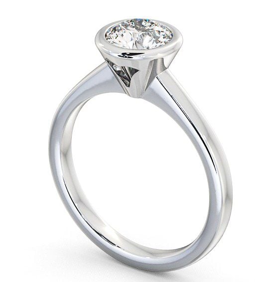 Round Diamond Open Bezel Engagement Ring 18K White Gold Solitaire ENRD31_WG_THUMB1 