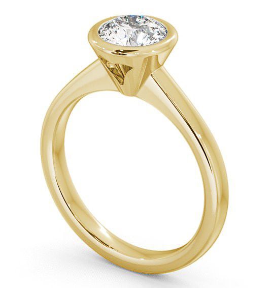 Round Diamond Open Bezel Engagement Ring 9K Yellow Gold Solitaire ENRD31_YG_THUMB1