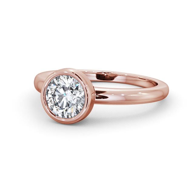Round Diamond Engagement Ring 9K Rose Gold Solitaire - Selsey ENRD32_RG_FLAT