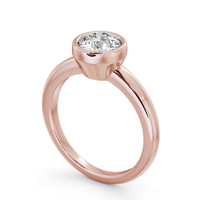 Round Diamond Engagement Ring 18K Rose Gold Solitaire - Selsey