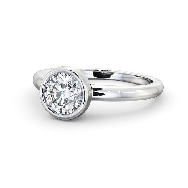 Round Diamond Engagement Ring Platinum Solitaire - Selsey ENRD32_WG_FLAT