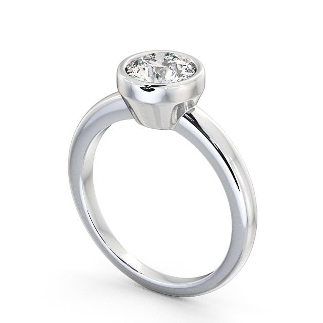 Round Diamond Engagement Ring Platinum Solitaire - Selsey ENRD32_WG_SIDE