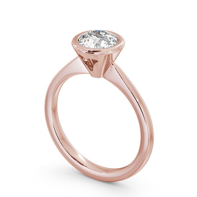 Round Diamond Engagement Ring 18K Rose Gold Solitaire - Morley ENRD33_RG_SIDE