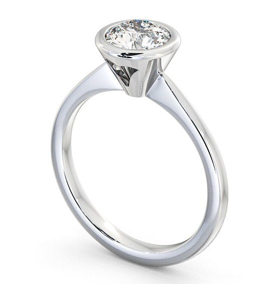 Round Diamond Open Bezel Engagement Ring 18K White Gold Solitaire ENRD33_WG_THUMB1