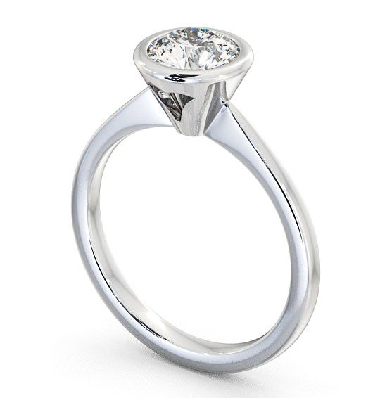 Round Diamond Open Bezel Engagement Ring 9K White Gold Solitaire ENRD33_WG_THUMB1
