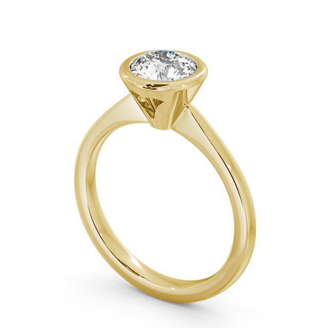 Round Diamond Engagement Ring 9K Yellow Gold Solitaire - Morley ENRD33_YG_SIDE