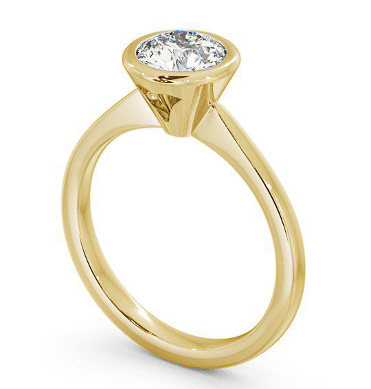 Round Diamond Open Bezel Engagement Ring 9K Yellow Gold Solitaire ENRD33_YG_THUMB1 