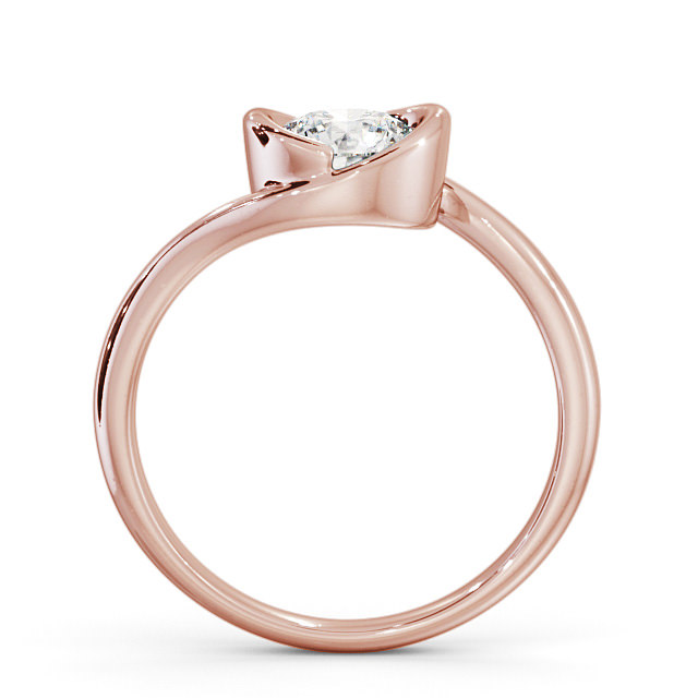 Round Diamond Engagement Ring 18K Rose Gold Solitaire - Cosford ENRD35_RG_UP