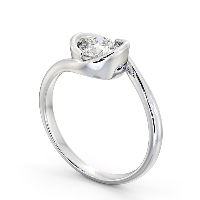 Round Diamond Engagement Ring Platinum Solitaire - Cosford ENRD35_WG_SIDE