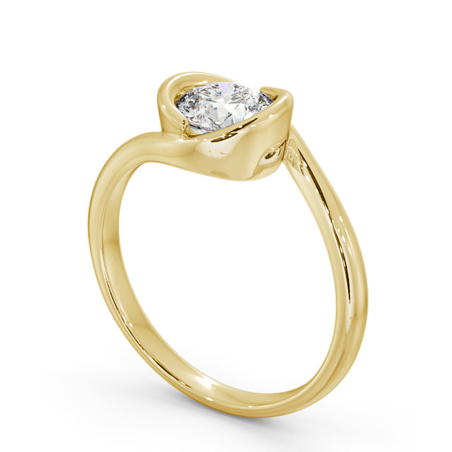 Round Diamond Engagement Ring 9K Yellow Gold Solitaire - Cosford ENRD35_YG_SIDE