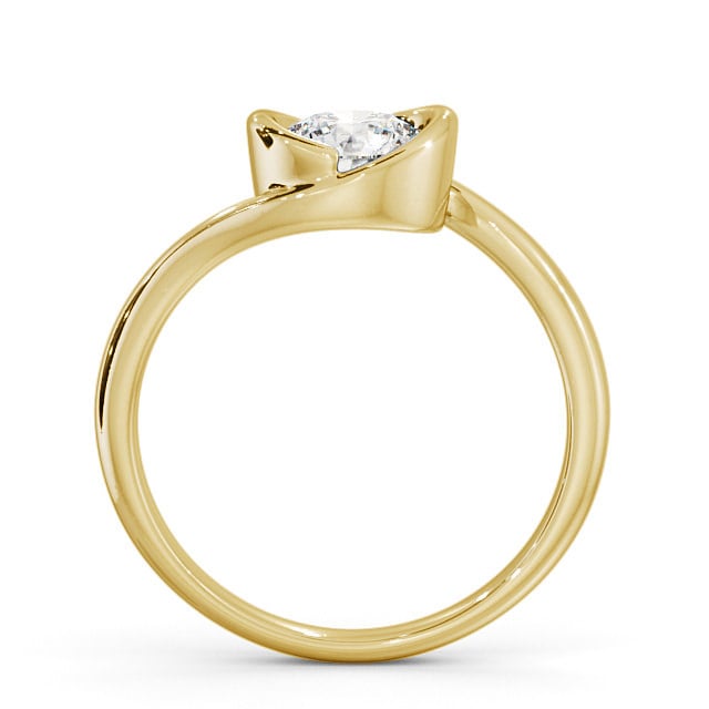 Round Diamond Engagement Ring 18K Yellow Gold Solitaire - Cosford ENRD35_YG_UP