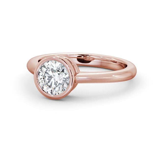 Round Diamond Engagement Ring 9K Rose Gold Solitaire - Tretio ENRD36_RG_FLAT