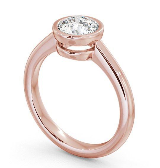 Round Diamond Split Bezel Engagement Ring 9K Rose Gold Solitaire ENRD36_RG_THUMB1