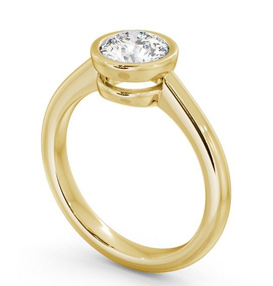 Round Diamond Split Bezel Engagement Ring 18K Yellow Gold Solitaire ENRD36_YG_THUMB1 