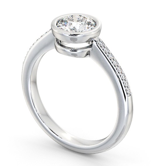 Round Diamond Split Bezel Style Engagement Ring Palladium Solitaire with Channel Set Side Stones ENRD36S_WG_THUMB1