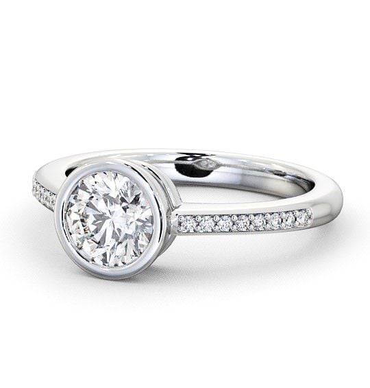  Round Diamond Engagement Ring Palladium Solitaire With Side Stones - Plaidy ENRD36S_WG_THUMB2 