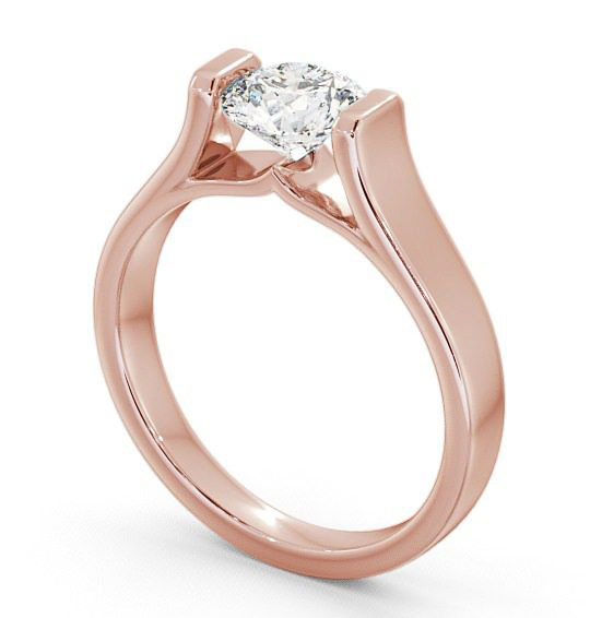 Round Diamond Wide Tension Set Engagement Ring 18K Rose Gold Solitaire ENRD37_RG_THUMB1