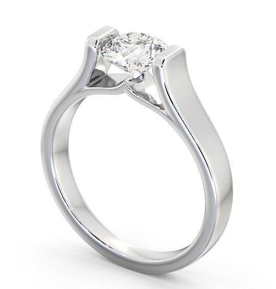Round Diamond Wide Tension Set Engagement Ring Platinum Solitaire ENRD37_WG_THUMB1