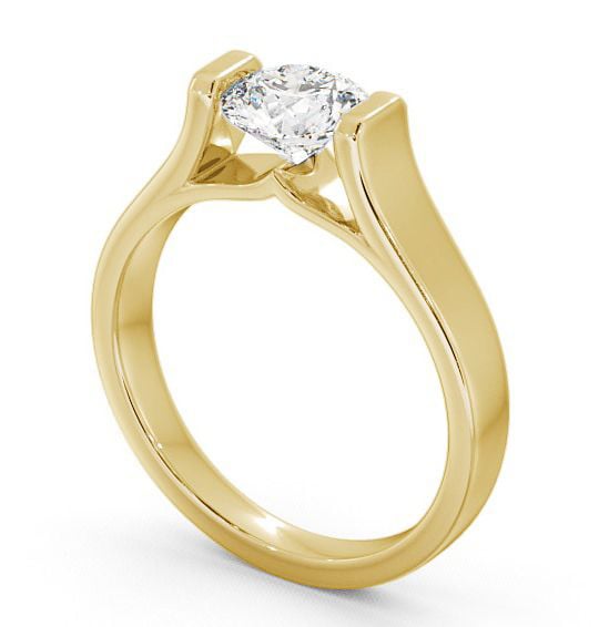 Round Diamond Wide Tension Set Engagement Ring 18K Yellow Gold Solitaire ENRD37_YG_THUMB1