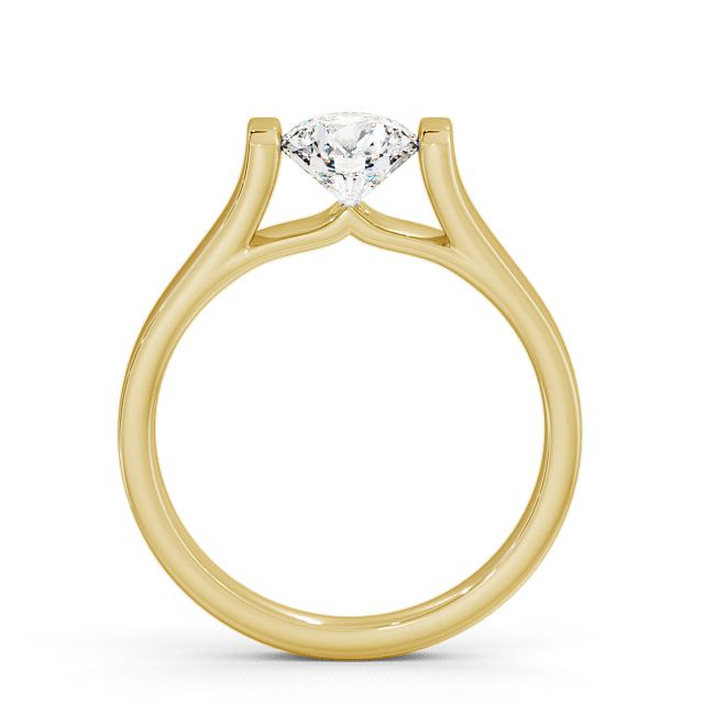 Round Diamond Engagement Ring 9K Yellow Gold Solitaire - Palion ENRD37_YG_UP