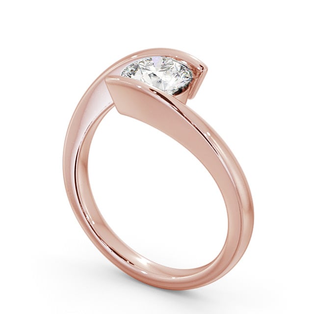Round Diamond Engagement Ring 18K Rose Gold Solitaire - Linley ENRD38_RG_SIDE