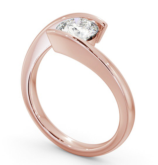 Round Diamond Sleek Tension Set Engagement Ring 18K Rose Gold Solitaire ENRD38_RG_THUMB1