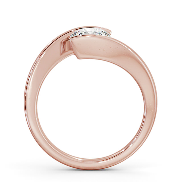 Round Diamond Engagement Ring 18K Rose Gold Solitaire - Linley ENRD38_RG_UP