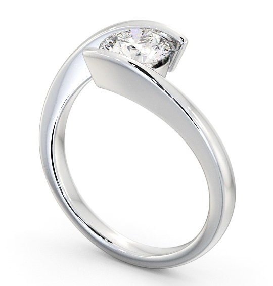 Round Diamond Sleek Tension Set Engagement Ring Palladium Solitaire ENRD38_WG_THUMB1