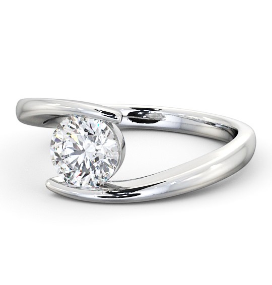  Round Diamond Engagement Ring 18K White Gold Solitaire - Linley ENRD38_WG_THUMB2 