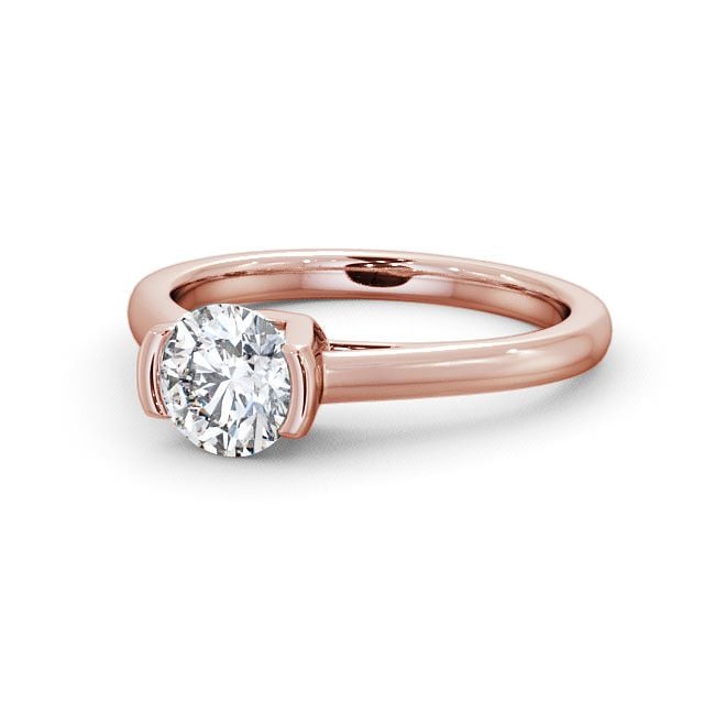 Round Diamond Engagement Ring 9K Rose Gold Solitaire - Lumley ENRD39_RG_FLAT
