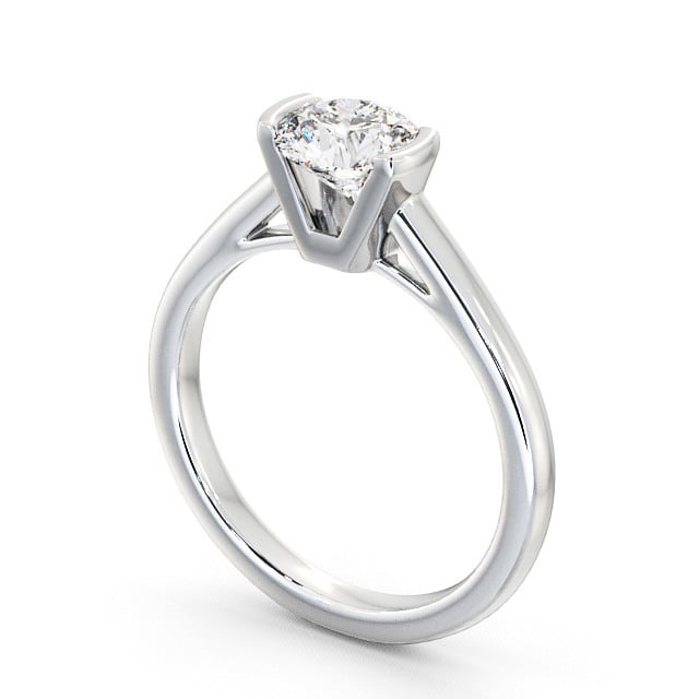 Round Diamond Engagement Ring Palladium Solitaire - Lumley ENRD39_WG_SIDE