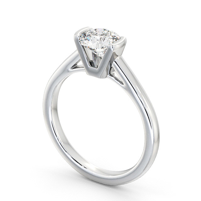 Round Diamond Engagement Ring 9K White Gold Solitaire - Lumley ENRD39_WG_SIDE