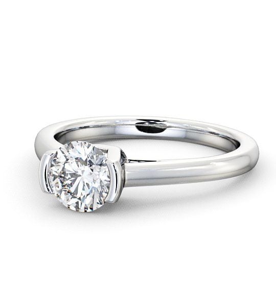 Round Diamond Tension Set Engagement Ring 18K White Gold Solitaire ENRD39_WG_THUMB2 