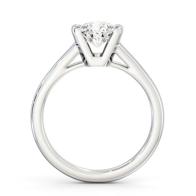 Round Diamond Engagement Ring 18K White Gold Solitaire - Lumley ENRD39_WG_UP