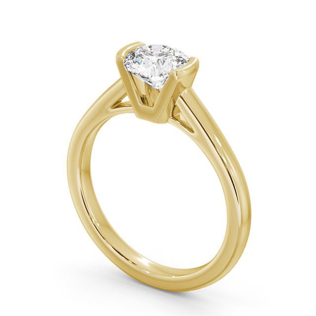 Round Diamond Engagement Ring 18K Yellow Gold Solitaire - Lumley