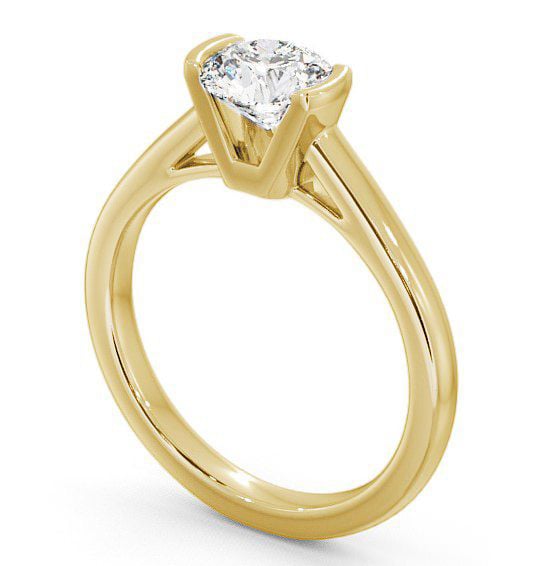 Round Diamond Tension Set Engagement Ring 9K Yellow Gold Solitaire ENRD39_YG_THUMB1