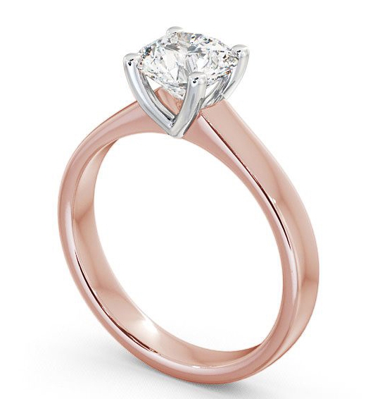 Round Diamond 4 Prong Engagement Ring 18K Yellow and White Gold Solitaire ENRD3_RWG_THUMB1 