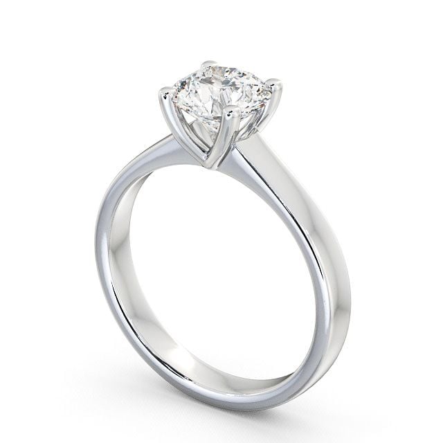 Round Diamond Engagement Ring 18K White Gold Solitaire - Juniper ENRD3_WG_SIDE