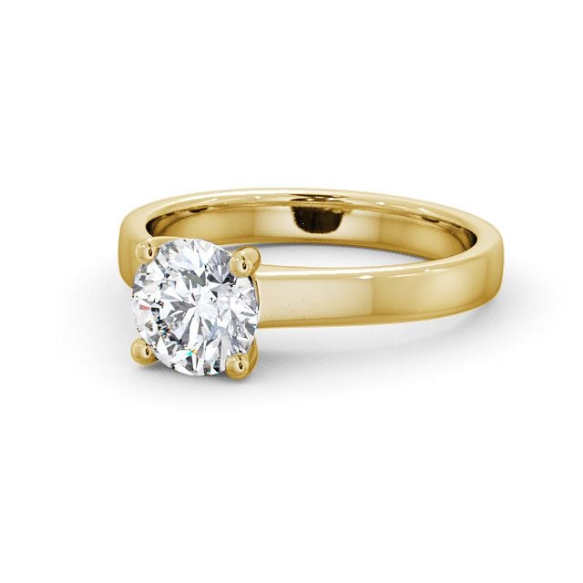 Round Diamond Engagement Ring 9K Yellow Gold Solitaire - Juniper ENRD3_YG_FLAT