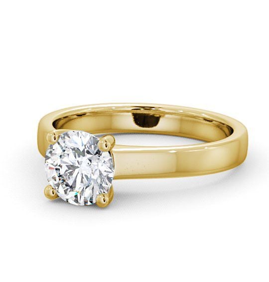 Round Diamond 4 Prong Engagement Ring 18K Yellow Gold Solitaire ENRD3_YG_THUMB2 