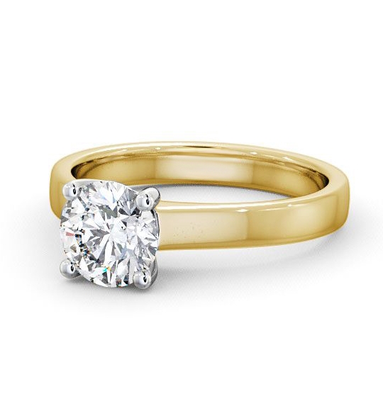 Juniper Round Diamond Engagement Ring Solitaire Traditional Style ENRD3_YWG_THUMB2 