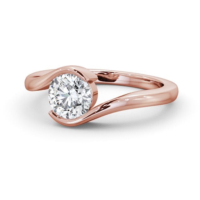 Round Diamond Engagement Ring 18K Rose Gold Solitaire - Kelby ENRD40_RG_FLAT