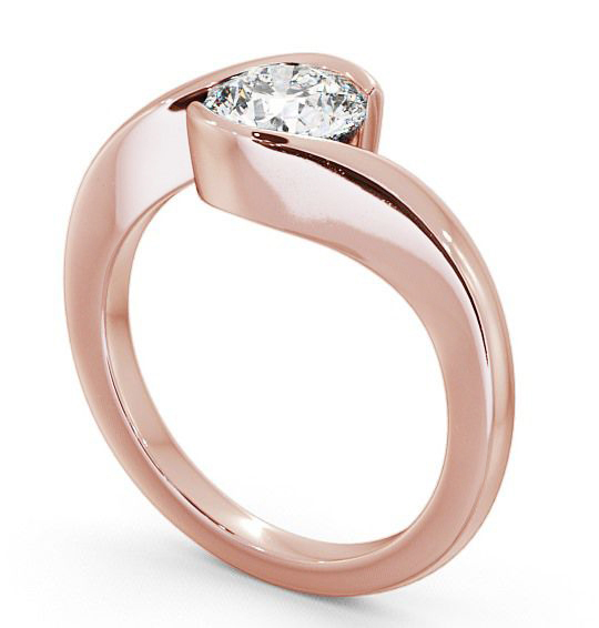 Round Diamond Sweeping Tension Set Engagement Ring 9K Rose Gold Solitaire ENRD40_RG_THUMB1 