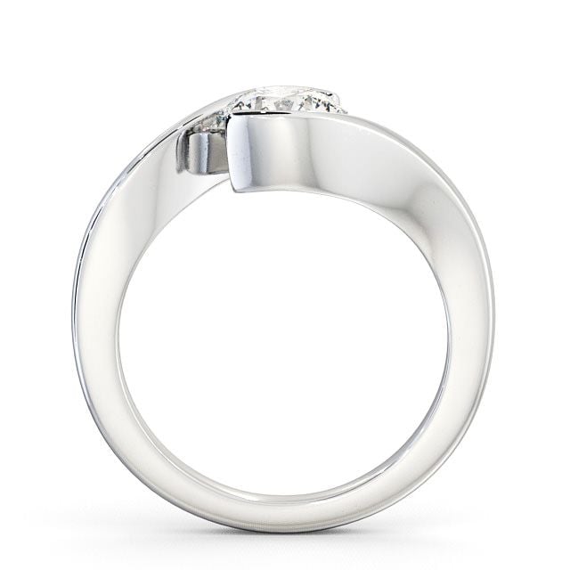 Round Diamond Engagement Ring 18K White Gold Solitaire - Kelby ENRD40_WG_UP