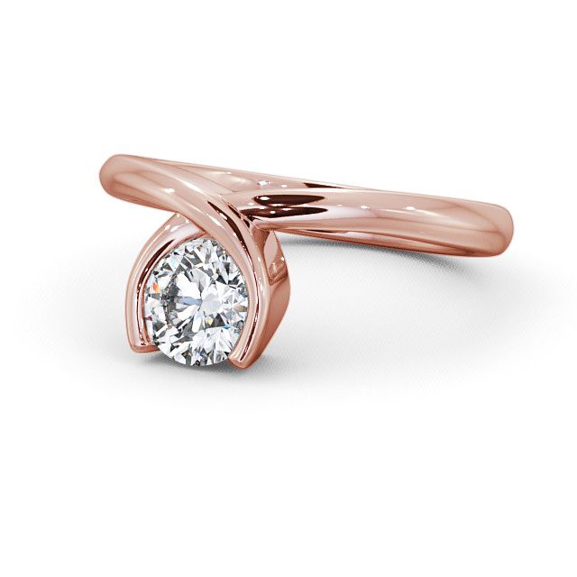 Round Diamond Engagement Ring 18K Rose Gold Solitaire - Airdrie ENRD41_RG_FLAT