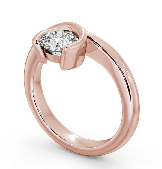 Round Diamond Unique Open Bezel Engagement Ring 18K Rose Gold Solitaire ENRD41_RG_THUMB1 