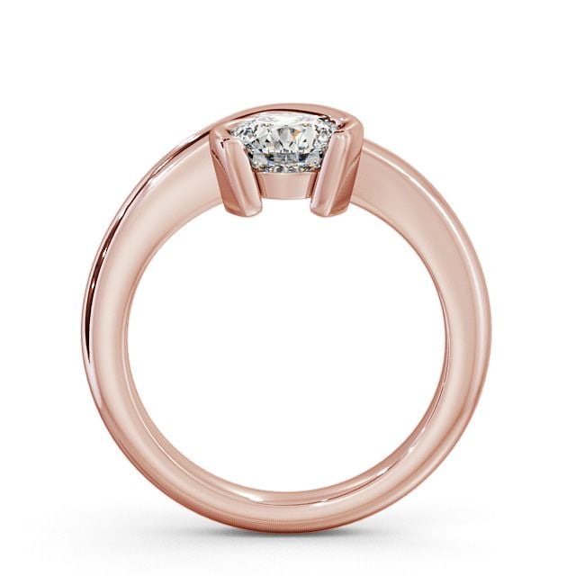 Round Diamond Engagement Ring 9K Rose Gold Solitaire - Airdrie ENRD41_RG_UP