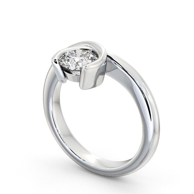 Round Diamond Engagement Ring 18K White Gold Solitaire - Airdrie ENRD41_WG_SIDE